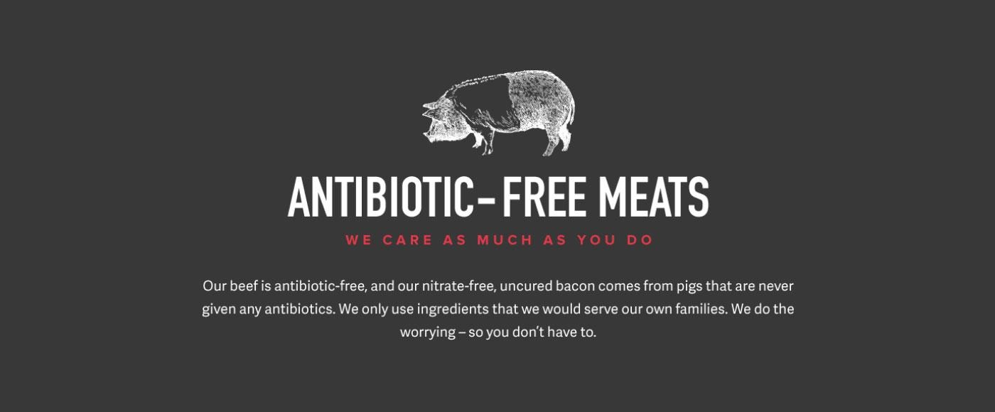 Good Food Made Simple uses antibiotic-free meats.
