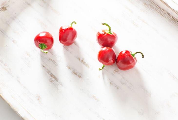 Fresh cherries on a table.