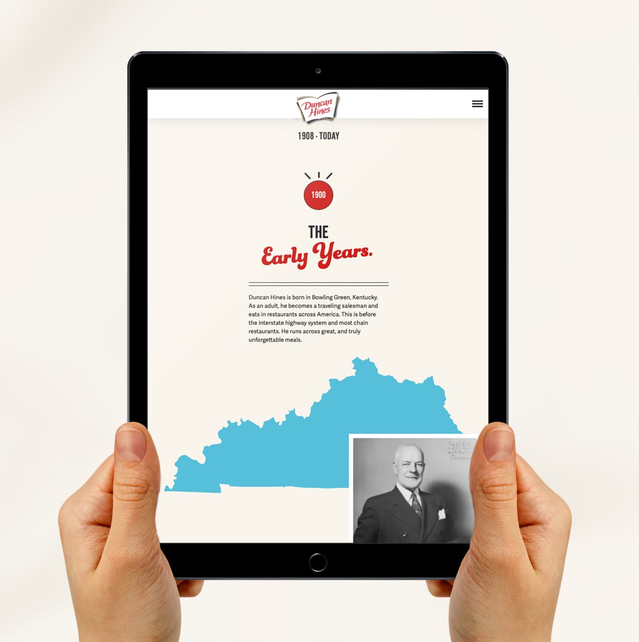 Duncan Hines King Design Our Story Page IPad