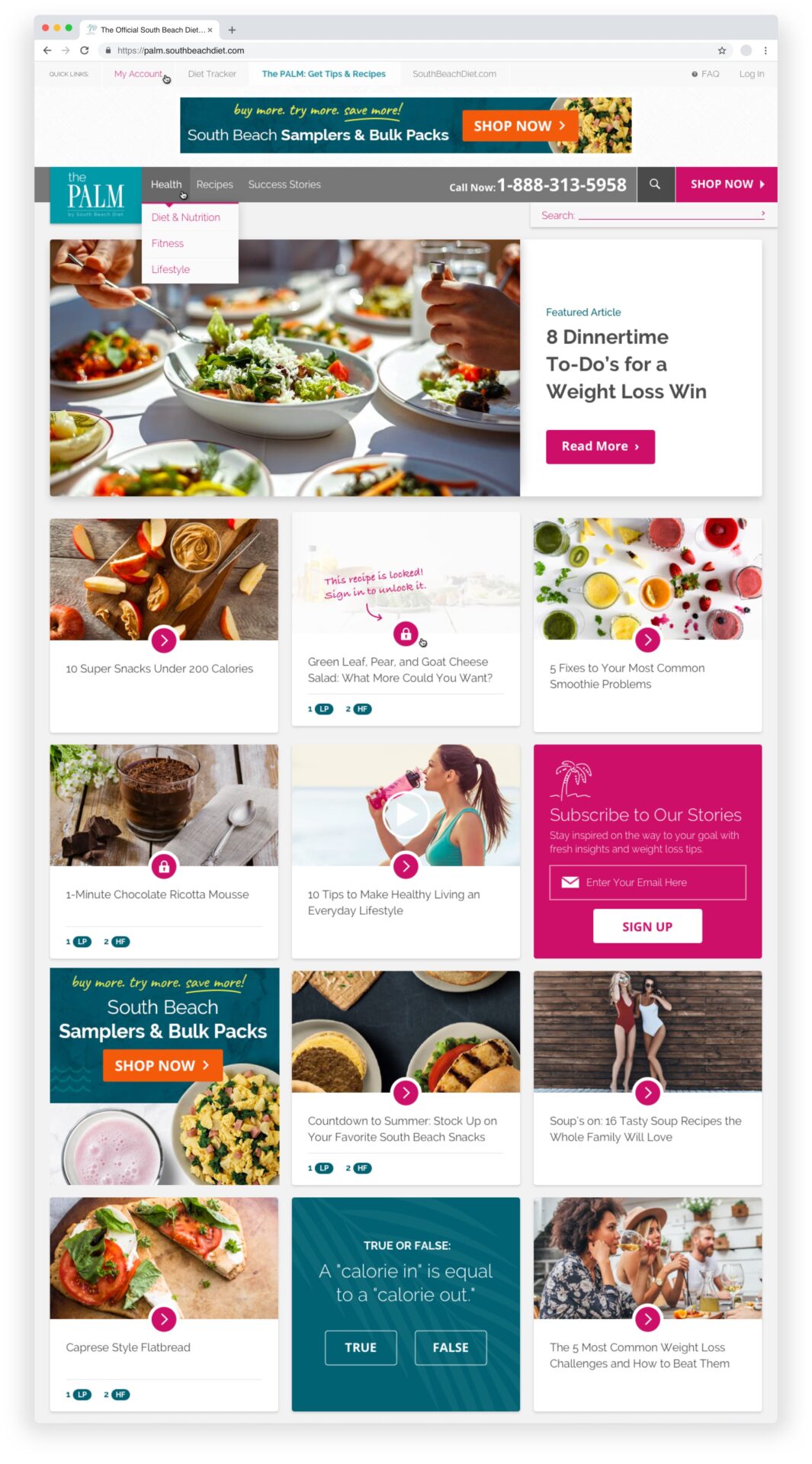 King Design South Beach Diet The Palm Homepage Design