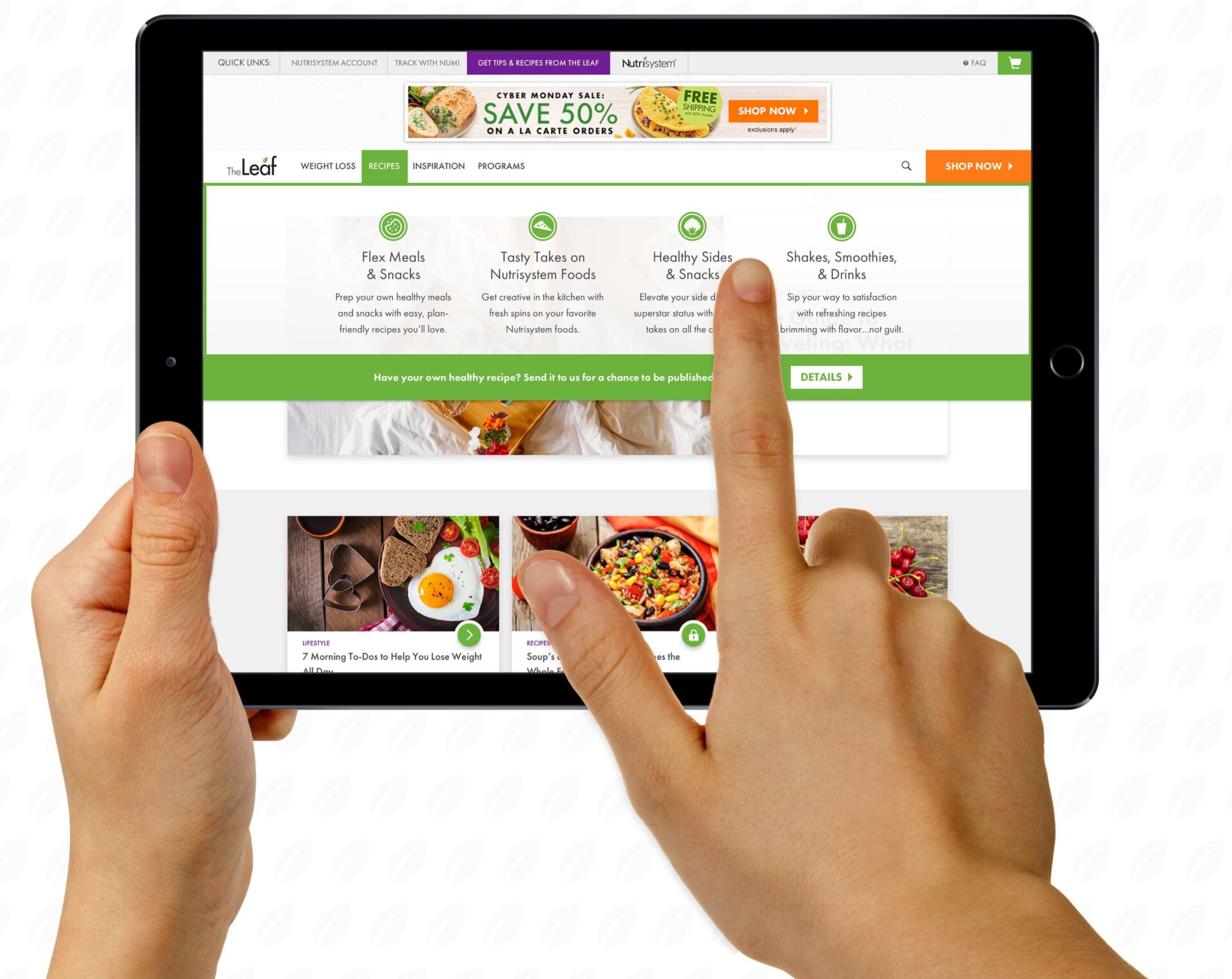 King Design The Leaf Nutrisystem Navigation Mega Menu