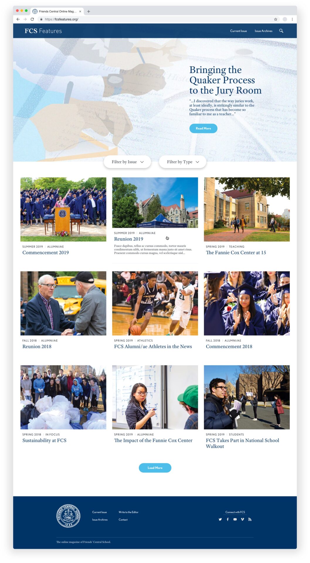 King Design Friends Central School Online Magazine Homepage